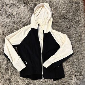 Theory 38 Black and White Windbreaker Track Jacket